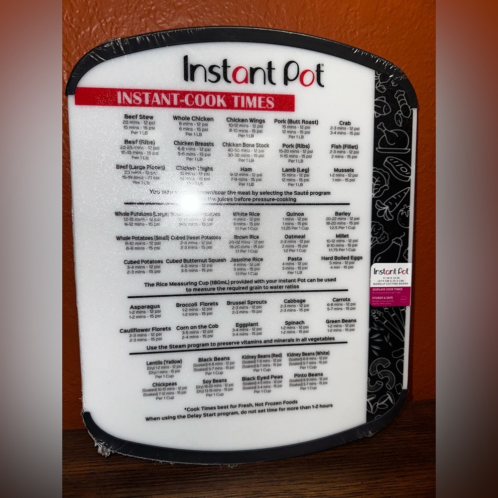 Instant Pot 11" x 14" Nonslip Cutting Board with Instant-Cook Times Sealed